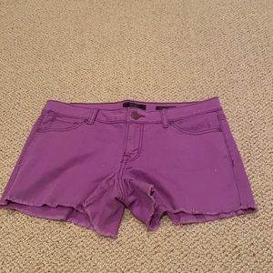 purple jean shorts